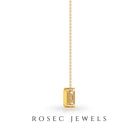 Octagon Cut Citrine Three Stone Necklace Citrine - ( AAA ) - Quality - Rosec Jewels