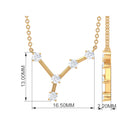 Diamond Cancer Zodiac Constellation Necklace Diamond - ( HI-SI ) - Color and Clarity - Rosec Jewels