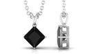 Created Black Diamond Solitaire Pendant Necklace Lab Created Black Diamond - ( AAAA ) - Quality - Rosec Jewels