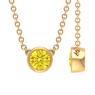 4 MM Round Shape Yellow Sapphire Solitaire Necklace in Bezel Setting For Women Yellow Sapphire - ( AAA ) - Quality - Rosec Jewels