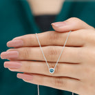 0.5 CT London Blue Topaz Solitaire Necklace in Bezel Setting London Blue Topaz - ( AAA ) - Quality - Rosec Jewels