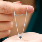 0.5 CT London Blue Topaz Solitaire Necklace in Bezel Setting London Blue Topaz - ( AAA ) - Quality - Rosec Jewels