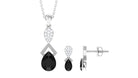 1.50 CT Designer Black Onyx Dangle jewelry Set with Diamond Black Onyx - ( AAA ) - Quality - Rosec Jewels