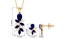 Nature Inspired Blue Sapphire and Diamond Dangle Pendant Earrings Blue Sapphire - ( AAA ) - Quality - Rosec Jewels