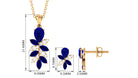 Nature Inspired Created Blue Sapphire Dangle Jewelry Set with Diamond Lab Created Blue Sapphire - ( AAAA ) - Quality - Rosec Jewels