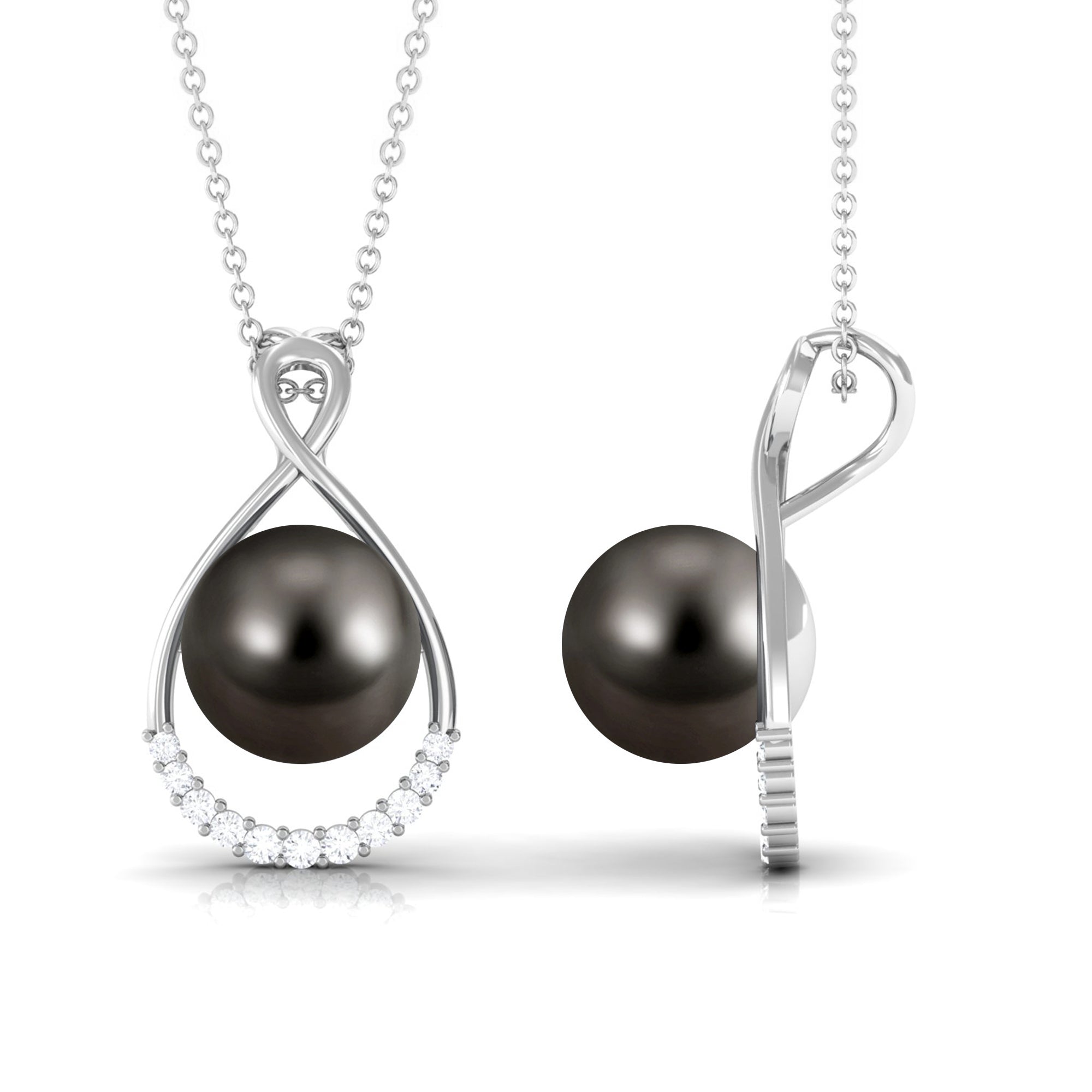 Beautiful Natural Tahitian top pearl pendant necklace F