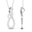 1/2 CT Diamond Infinity Dangle Pendant Necklace in Gold Diamond - ( HI-SI ) - Color and Clarity - Rosec Jewels