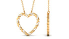 Diamond and Gold Twisted Open Heart Necklace Diamond - ( HI-SI ) - Color and Clarity - Rosec Jewels