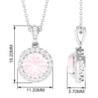 Minimal Rose Quartz and Diamond Pendant Rose Quartz - ( AAA ) - Quality - Rosec Jewels