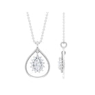 Pear Shape Lab Grown Diamond Teardrop Pendant Necklace Lab Grown Diamond - ( EF-VS ) - Color and Clarity - Rosec Jewels