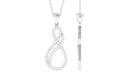 Minimal Diamond Infinity Pendant in Pave Setting Diamond - ( HI-SI ) - Color and Clarity - Rosec Jewels