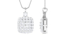 1/2 CT Square Shape Diamond Cluster Pendant Necklace Diamond - ( HI-SI ) - Color and Clarity - Rosec Jewels