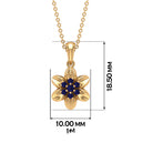 Real Blue Sapphire Flower Pendant Necklace Blue Sapphire - ( AAA ) - Quality - Rosec Jewels