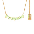 Seven Stone Peridot Bar Necklace Peridot - ( AAA ) - Quality - Rosec Jewels