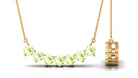 Seven Stone Peridot Bar Necklace Peridot - ( AAA ) - Quality - Rosec Jewels