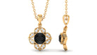 Antique Style Natural Black Spinel Bridal Pendant with Diamond Black Spinel - ( AAA ) - Quality - Rosec Jewels