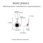 3/4 CT Natural Garnet Bridal Pendant with Diamond Garnet - ( AAA ) - Quality - Rosec Jewels