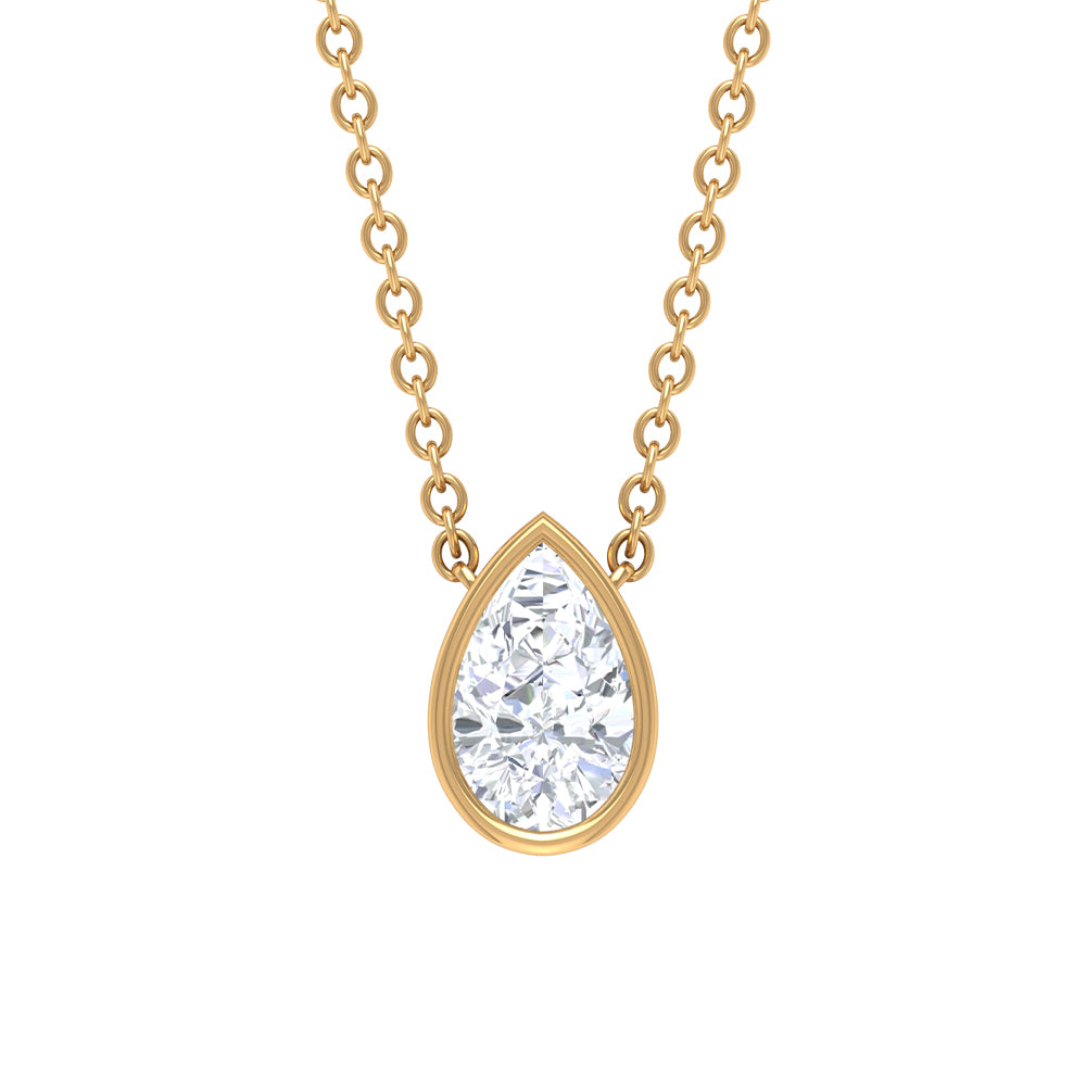 1/4 CT Pear Shape Diamond Solitaire Necklace Diamond - ( HI-SI ) - Color and Clarity - Rosec Jewels