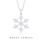 Genuine Diamond Beautiful Snowflake Pendant in Gold Diamond - ( HI-SI ) - Color and Clarity - Rosec Jewels