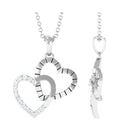 Pave Set Diamond Double Heart Pendant Diamond - ( HI-SI ) - Color and Clarity - Rosec Jewels