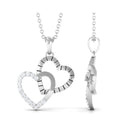 Pave Set Diamond Double Heart Pendant Diamond - ( HI-SI ) - Color and Clarity - Rosec Jewels