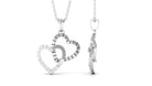 Pave Set Diamond Double Heart Pendant Diamond - ( HI-SI ) - Color and Clarity - Rosec Jewels