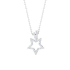 Diamond Star Pendant Necklace with Chain Diamond - ( HI-SI ) - Color and Clarity - Rosec Jewels