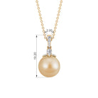 Simple South Sea Pearl Drop Pendant with Diamond South Sea Pearl - ( AAA ) - Quality - Rosec Jewels