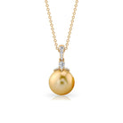 Simple South Sea Pearl Drop Pendant with Diamond South Sea Pearl - ( AAA ) - Quality - Rosec Jewels