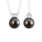 Elegant Tahitian Pearl Pendant with Diamond Tahitian pearl - ( AAA ) - Quality - Rosec Jewels