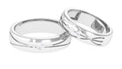 Designer Diamond Couple Band Ring in Flush Setting Diamond - ( HI-SI ) - Color and Clarity - Rosec Jewels