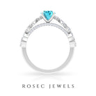 2 CT Oval Cut Swiss Blue Topaz Solitaire Engagement Ring with Moissanite Swiss Blue Topaz - ( AAA ) - Quality - Rosec Jewels