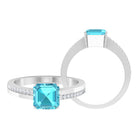 2.25 CT Swiss Blue Topaz Solitaire and Diamond Engagement Ring Swiss Blue Topaz - ( AAA ) - Quality - Rosec Jewels