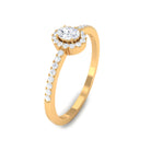 0.50 CT Oval Cut Diamond Halo Engagement Ring in Gold Diamond - ( HI-SI ) - Color and Clarity - Rosec Jewels