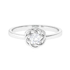 Round Cut Solitaire Diamond Braided Flower Engagement Ring Diamond - ( HI-SI ) - Color and Clarity - Rosec Jewels