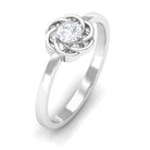 Round Cut Solitaire Diamond Braided Flower Engagement Ring Diamond - ( HI-SI ) - Color and Clarity - Rosec Jewels