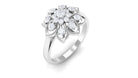 Natural Diamond Flower Cocktail Ring Diamond - ( HI-SI ) - Color and Clarity - Rosec Jewels