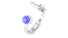 Modern Cuff Ring with Tanzanite and Diamond Tanzanite - ( AAA ) - Quality - Rosec Jewels