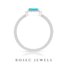 Swiss Blue Topaz and Diamond Accent Engagement Ring Swiss Blue Topaz - ( AAA ) - Quality - Rosec Jewels