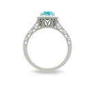 2 CT Vintage Engagement Ring with Swiss Blue Topaz and Diamond Swiss Blue Topaz - ( AAA ) - Quality - Rosec Jewels