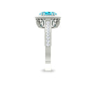 2 CT Vintage Engagement Ring with Swiss Blue Topaz and Diamond Swiss Blue Topaz - ( AAA ) - Quality - Rosec Jewels