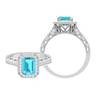 2.75 CT Swiss Blue Topaz Vintage Engagement Ring with Moissanite Swiss Blue Topaz - ( AAA ) - Quality - Rosec Jewels