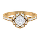 3/4 CT Illusion Set Diamond Vintage Engagement Ring Diamond - ( HI-SI ) - Color and Clarity - Rosec Jewels