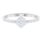 1/2 CT Diamond Engagement Ring in Illusion Setting with Two Tone Gold Diamond - ( HI-SI ) - Color and Clarity - Rosec Jewels