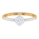 1/2 CT Diamond Engagement Ring in Illusion Setting with Two Tone Gold Diamond - ( HI-SI ) - Color and Clarity - Rosec Jewels