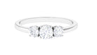 0.75 CT Round Diamond Three Stone Engagement Ring in Gold Diamond - ( HI-SI ) - Color and Clarity - Rosec Jewels