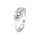 Round and Heart Shape Diamond Flower Engagement Ring in Gold Diamond - ( HI-SI ) - Color and Clarity - Rosec Jewels