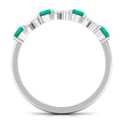 1 CT Elegant Emerald and Diamond Half Eternity Ring Emerald - ( AAA ) - Quality - Rosec Jewels