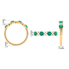 1 CT Elegant Emerald and Diamond Half Eternity Ring Emerald - ( AAA ) - Quality - Rosec Jewels