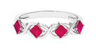 3/4 Carat Ruby Princess Half Eternity Band in Gold Ruby - ( AAA ) - Quality - Rosec Jewels